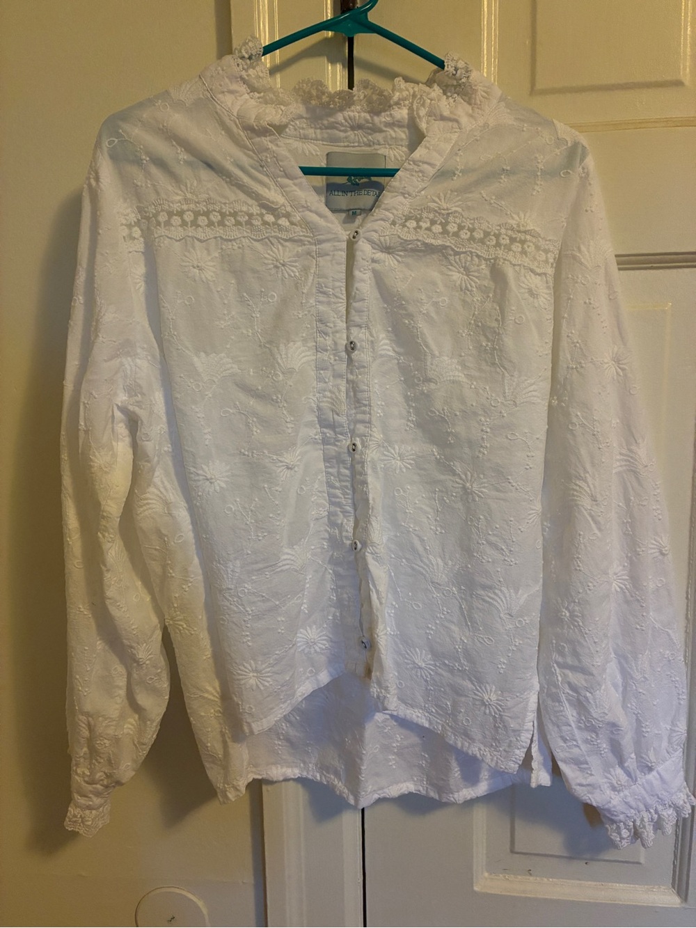 anthropologie eyelet blouse